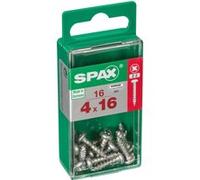 Lot de 16 vis acier tête cylindrique bombée SPAX, Diam.4 mm x L.16 mm G