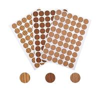 Lot de 162 autocollants autocollants pour trous de vis 3 feuilles de 21 mm Texture du bois pour cache-trous de vis laids pour bouchons à vis Couverture Bois Armoire Meubles Placard (chêne profond)