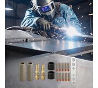 Lot de 17 buses de soudage 0,9 mm pour brûleur 15AK antiadhésif | Revêtement antiadhésif, empêche l'adhérence des scories, ouverture de 0,9 mm, pour brûleur 15AK, économise du temps de