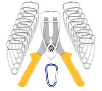 Lot de 17 pinces à ressort à onglet en acier inoxydable ultra solides + pince à ressort et anneau de rangement - Envergure de 0 à 2" - Pinces à onglet inoxydables pour cadres photo, moulures, travail
