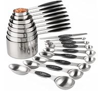 Lot de 17 tasses et cuillères à mesurer magnétiques double face