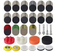 Lot de 174 Disques Abrasifs 75mm pour Voiture - Kit Renovation Phare et Carrosserie,Grain 60-10000,Papier à Poncer Carrosserie