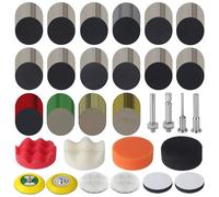 Lot de 174 Disques Abrasifs 75mm pour Voiture - Kit Renovation Phare et Carrosserie, Grain 60-10000, Papier à Poncer Carrosserie et Papier Poncer Phare Voiture, Avec Disques Brasifs, Tampons Abrasifs