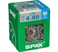 Lot de 175 vis inox tête fraisée torx SPAX, Diam.4 mm x L.60 mm Inox G