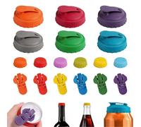 Lot de 18 bouchons de boîtes de boisson, couvercles en silicone et | 6 couleurs, silicone de qualité alimentaire, anti-fuite, conserve les gazeuses, utilisation polyvalente