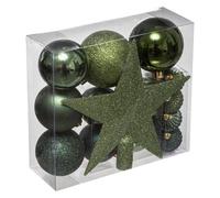 LOT de 18 BOULES de NOËL OLIVE