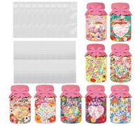 Lot de 18 cartes postales avec pochettes à friandises - Carte de vœux pour la fête des mères avec un motif de cœur creux en verre - Pour cartes de vœux, remerciements, fêtes et