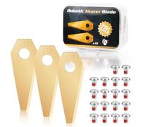 Lot de 18 lames de tondeuse-robot en acier inoxydable, lames de tondeuse-robot de rechange avec 18 vis pour robot tondeuse de Bosch Indego (800, 1000, 1200, 350, 400, 450, Connect)