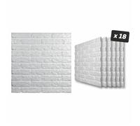 Lot de 18 Panneaux muraux- DECOON - Décoratif 3D - Polystyrène - Effet Briques - 60x60x2,5 cm - 6,48m2