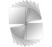 Lot de 18 pièces miroir carreaux autocollant miroir autocollant miroir mural pour décoration murale argent 15 x 15 cm