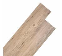 Lot de 18 planches de sol en PVC marron 5,26 m² | Parquet adhésif, intérieur maison, nettoyage facile, bords polis, installation rapide