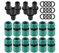 Lot de 18 raccords de tuyau 1/2" en plastique rapide 1/2" Raccord de tuyau de robinet adaptateur robinet tuyau d'arrosage pour raccorder des outils de jardin