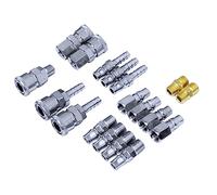 Lot de 18 raccords pour compresseur d'air - Raccord rapide - Raccords pneumatiques - Coupleur de tuyau d'air à connexion rapide