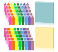 Lot de 2 000 marqueurs de page et notes - 8 onglets néon fluo (4,4 x 1,2 cm) + bloc-notes classiques jaune/bleu de 76 x 76 mm - Notes adhésives en PET imperméables pour le bureau et l'école