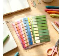 Lot de 2 000 notes adhésives à code couleur, vintage fluorescentes transparentes, rectangulaires avec onglets d'index pour l'organisation, aléatoire, 2 000 pièces