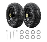 [Lot de 2] 13" Pneus Anti-crevaison, Pleins 4.00-6 Alésage d'essieu de 5/8 Pouce, Large de 3,2 Pouces, Pneus en Caoutchouc pour Brouettes, Chariots de Jardin et Chariots Gorilla