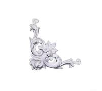 Lot de 2/4 moulures d'angle en polyuréthane, ornées de fleurs blanches, décoration de plafond, légères et faciles à installer pour salon, chambre à coucher, bricolage (17 cm de rose, 4 pièces)