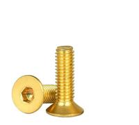 Lot de 2, 5 ou 10 boulons à tête plate à six pans creux en laiton M5, M6, M8, M10, à tête fraisée(M10x20mm-2Pcs)