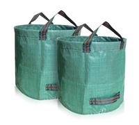 Lot de 2 * 500L Sacs de Jardin, Sacs de déchets jardin résistants Sac à déchets de en PP robuste et Pliable Poubelle pour les, Stable Aux UV(Lot de 2-500 L,Vert)