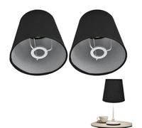 Lot De 2 Abat Jour Lampe Rond, Applique Murale Abat-Jour De Table Abat Jour Lampe Rond Abat Jour Suspension Pour Lampe De Plafond Abat Jour Noir En Tissu Tonneau Pour Lampe De Table Et Sol