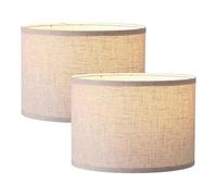 Lot de 2 abat-jour tambour en lin beige de 33 cm, pour lampes de table et lampadaires, grand abat-jour KD amovible avec E26 et E27, réglable à 360 degrés, pour salon, chambre à coucher
