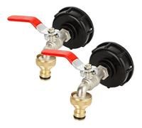 Lot de 2 Adaptateur de Réservoir IBC, Robinet Cuve 1000L, Robinet Cuve à Filetage 12\, Robinet Recuperateur Eau pour Recuperateur