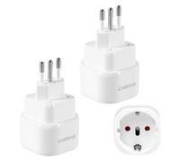 Lot de 2 Adaptateur Prise Italienne, Voyage Prise Type L Douille, Tour Convertisseur IT, Base Adaptateur pour UE vers Uruguay, Chili, Éthiopie, Italie, Libye, Syrie