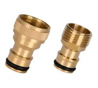 Lot de 2 Adaptateur Tuyau Arrosage, Raccords d'arrosage en Laiton, 1/2"" Rapides Ensemble Connecteur pour Tuyau d'arrosage, Arrosage