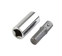 Lot de 2 adaptateurs de douille hexagonale vers carré 0,6 cm pour CR-V | Convertit votre jeu de douilles à main pour une utilisation avec une perceuse ou un tournevis électrique.