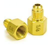 Lot de 2 adaptateurs de gaz SAE 1/4" R134a 7/16 - Adaptateur de raccordement de gaz - Réducteur de tuyau en laiton