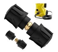 Lot de 2 adaptateurs de raccordement rapide haute pression pour nettoyeur haute pression Kärcher M22 14 mm, connecteurs de tuyau et pistolet compatibles avec Karcher K2 K3 K4 K5 K6 K7