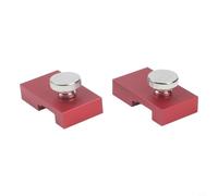 Lot de 2 adaptateurs de rail de routeur en aluminium avec bloc d'arrêt, pour gabarit de coupe droite de précision pour systèmes de rail de guidage du bois, butée de fente de fraisage CNC
