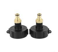 Lot de 2 adaptateurs de réservoir IBC DN61, raccord de robinet de jardin en laiton, connecteur de tuyau de 1,9 cm, adaptateur de robinet de citerne, sortie de récipient de 1000 L, S60 x 6 à 3/4 pour