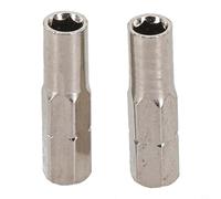 Lot de 2 adaptateurs de tige hexagonale de 6,35 mm à 4 mm pour tournevis électrique | Pour porte-embout de précision pour un travail délicat | Convertisseur de tournevis à douille en acier | Argent