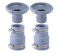 Lot de 2 adaptateurs de tuyau d'aspiration de piscine pour lignes de 3,2 cm et 3,8 cm, kit de connecteur flexible avec fixations pour un entretien efficace de l'écumoire