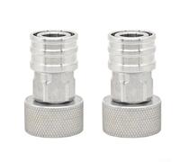 Lot de 2 adaptateurs de tuyau en acier inoxydable femelle de 1,9 cm vers raccord rapide de 6,35 mm pour nettoyeur haute pression, raccord haute pression anti-fuite pour tâches de nettoyage en