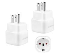 Lot de 2 adaptateurs de Voyage Adaptateur Prise USA Adaptateur Canada Prise, Prise de Voyage de Type B, Adaptateur de Voyage, Adaptateur de Prise USA pour UE vers Amérique/Canada/Mexique/Thaïlande
