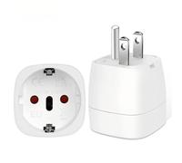 Lot de 2 Adaptateurs de Voyage EU vers Prise US Type A/B, Adaptateur Prise Américaine Compatible États-Unis, Canada, Mexique (Blanc)
