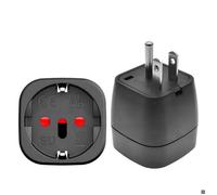 Lot de 2 Adaptateurs de Voyage EU vers Prise US Type A/B, Adaptateur Prise Américaine Compatible États-Unis, Canada, Mexique (Noir)