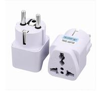 Lot de 2 adaptateurs de voyage universels, adaptateur de prise de voyage | Bloc d'alimentation compact de voyage pour Allemagne, France, Espagne, 110-250 V, 800 W, avec protection enfant