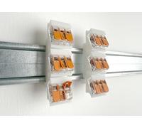 Lot de 2 adaptateurs DIN Rail/rail DIN pour 3 bornes de connexion Wago 221-413 - Blanc naturel