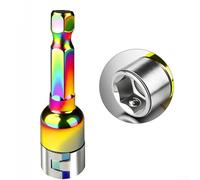 Lot de 2 adaptateurs hexagonaux vers carrés pour douilles de qualité d'impact, couple élevé, non magnétique, libération rapide pour perceuses en acier de 8 mm (B)