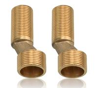 Lot de 2 adaptateurs pour robinet de douche 3/4" vers 1/2" en laiton - Filetage extérieur S - Adaptateur décalé de 8 mm - Longueur : 70 mm - Raccord excentrique réglable pour robinet mural