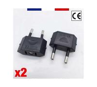 LOT DE 2 ADAPTATEURS SECTEUR USA JAPON CHINE VERS FRANCE FR EUROPE UE NORME CE