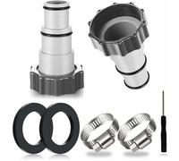 Lot de 2 adaptateurs tuyau piscine 32/38 mm pour pompe - colliers, joints et tournevis