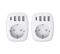 Lot de 2 adaptateurs UE/UK + 4USB - Voltman
