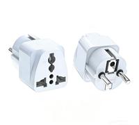 Lot de 2 adaptateurs universels - Adaptateur Chine Allemagne - Prise de voyage - Adaptateur de prise dans le monde entier - Adaptateur européen universel pour l'Allemagne, les États-Unis, le