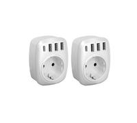 - Lot de 2 adaptateurs voyage UE/US + 4USB