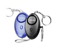 Lot de 2 alarmes de sécurité personnelles pour femmes, réutilisables, approuvées par la police, 140 dB super puissantes. Sirène, petite alarme de sécurité personnelle avec lumière LED, porte-clés