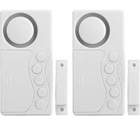 Lot de 2 alarmes sans fil pour porte, fenêtre, congélateur, porte de 3/15/30/60 secondes Délai réglable Capteur d'ouverture de